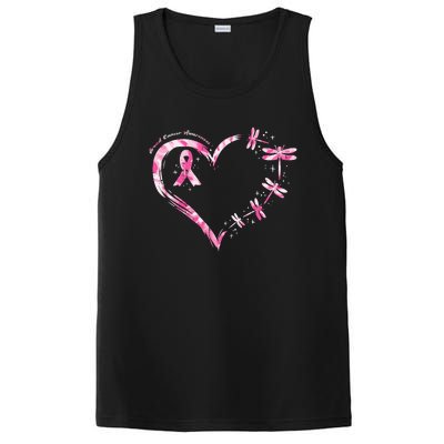 Breast Cancer Heart Dragonflies Awareness PosiCharge Competitor Tank