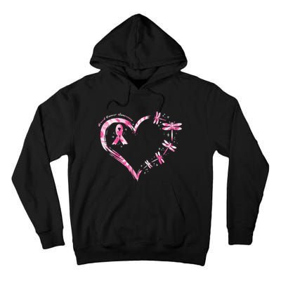 Breast Cancer Heart Dragonflies Awareness Tall Hoodie