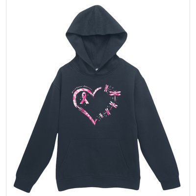 Breast Cancer Heart Dragonflies Awareness Urban Pullover Hoodie