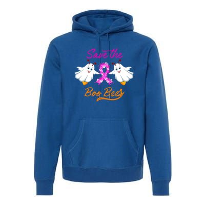 Breast Cancer Halloween Boo Bees Gift Premium Hoodie