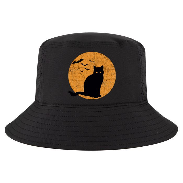 Black Cat Halloween Moon Cool Comfort Performance Bucket Hat