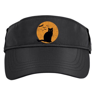Black Cat Halloween Moon Adult Drive Performance Visor