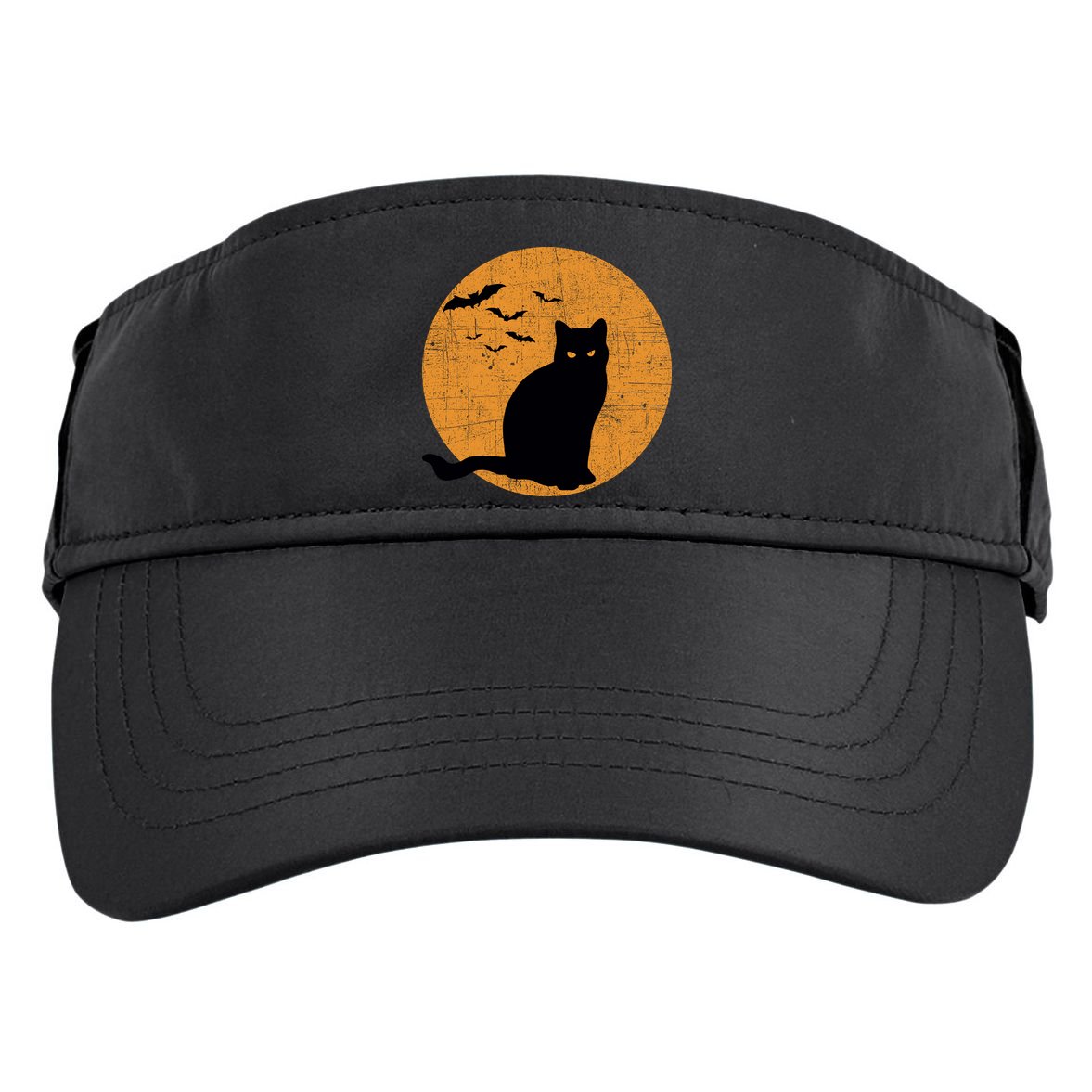 Black Cat Halloween Moon Adult Drive Performance Visor