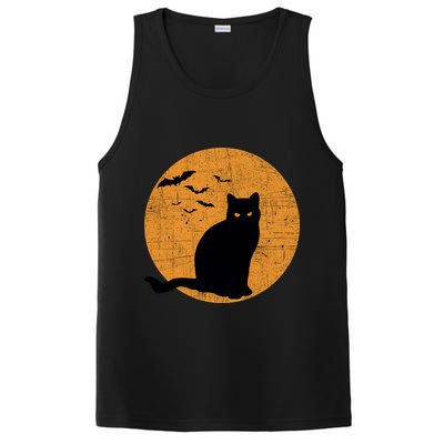 Black Cat Halloween Moon PosiCharge Competitor Tank