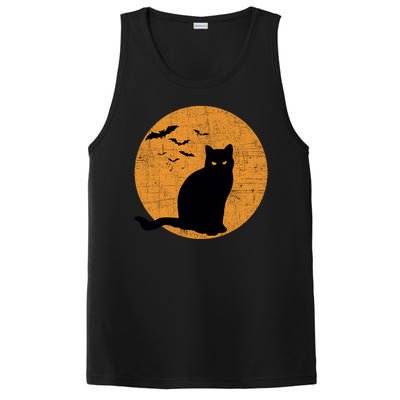 Black Cat Halloween Moon PosiCharge Competitor Tank