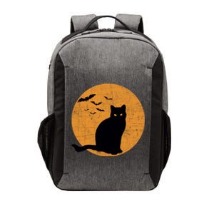 Black Cat Halloween Moon Vector Backpack