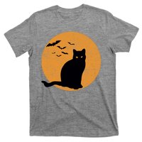 Black Cat Halloween Moon T-Shirt