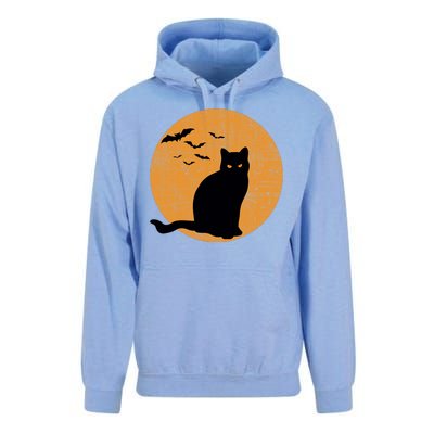 Black Cat Halloween Moon Unisex Surf Hoodie