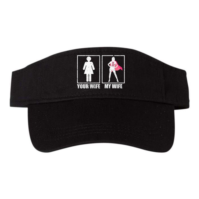 Breast Cancer Husband Your Wife My Wife Pink Fighter Valucap Bio-Washed Visor