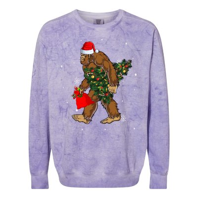 Bigfoot Christmas Holiday Festive Colorblast Crewneck Sweatshirt