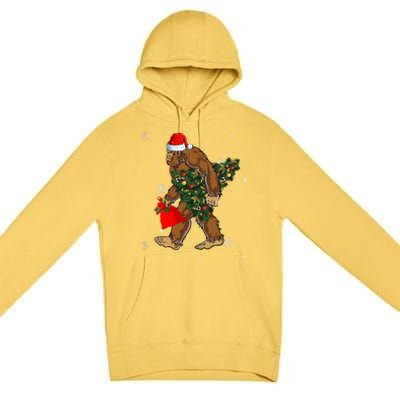 Bigfoot Christmas Holiday Festive Premium Pullover Hoodie