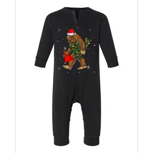 Bigfoot Christmas Holiday Festive Infant Fleece One Piece