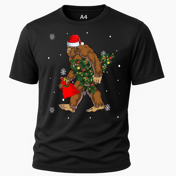 Bigfoot Christmas Holiday Festive Cooling Performance Crew T-Shirt