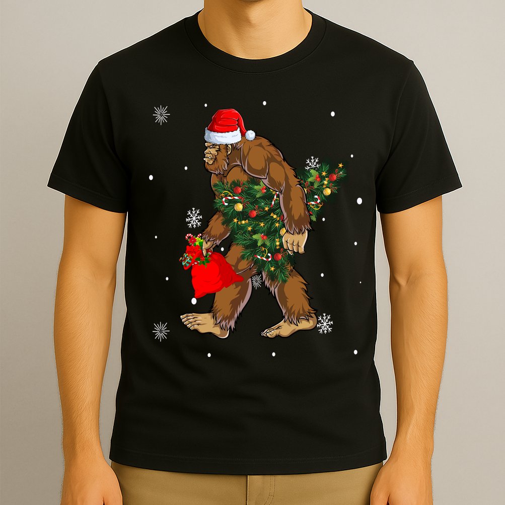 Bigfoot Christmas Holiday Festive T-Shirt