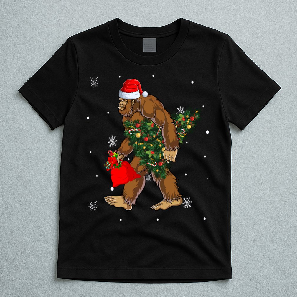Bigfoot Christmas Holiday Festive T-Shirt