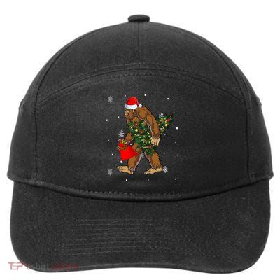 Bigfoot Christmas Holiday Festive 7-Panel Snapback Hat