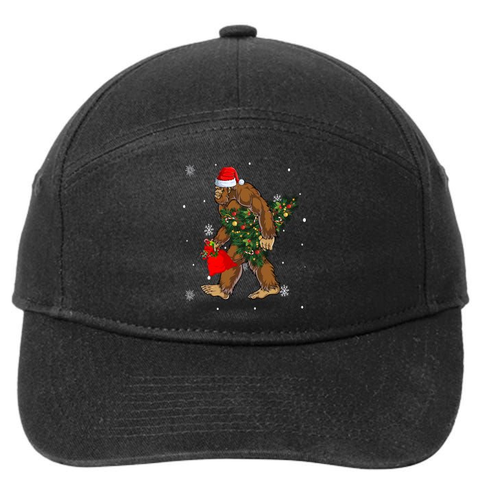 Bigfoot Christmas Holiday Festive 7-Panel Snapback Hat