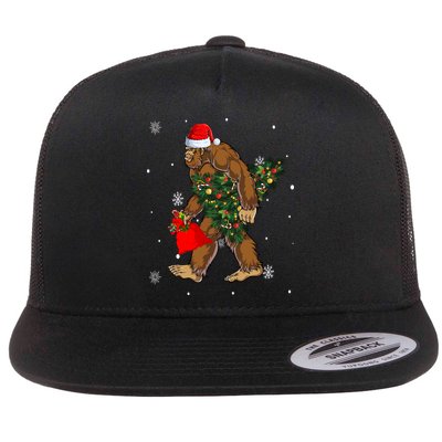 Bigfoot Christmas Holiday Festive Flatbill Hat