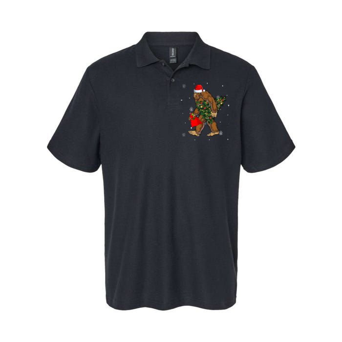 Bigfoot Christmas Holiday Festive Softstyle Adult Sport Polo