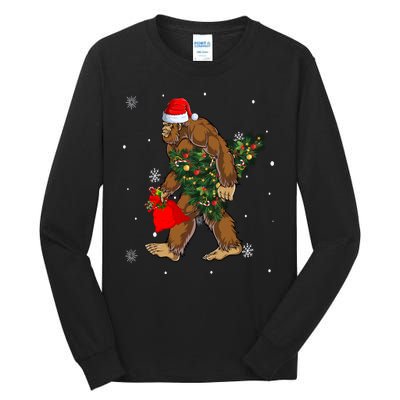 Bigfoot Christmas Holiday Festive Tall Long Sleeve T-Shirt