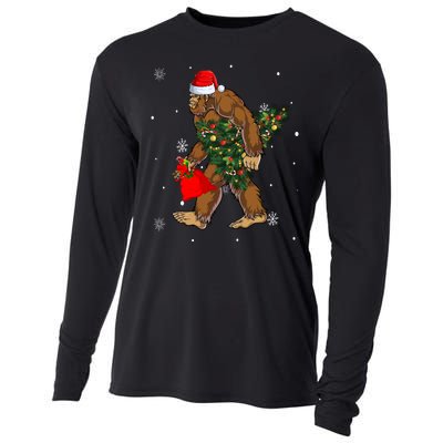 Bigfoot Christmas Holiday Festive Cooling Performance Long Sleeve Crew