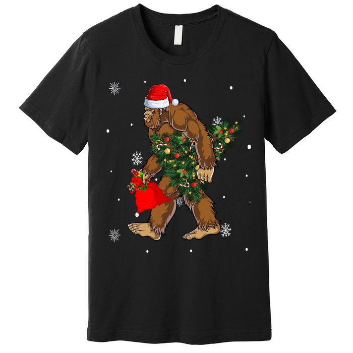 Bigfoot Christmas Holiday Festive Premium T-Shirt