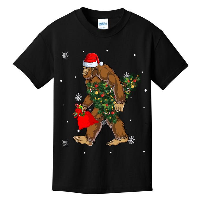 Bigfoot Christmas Holiday Festive Kids T-Shirt