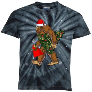 Bigfoot Christmas Holiday Festive Kids Tie-Dye T-Shirt