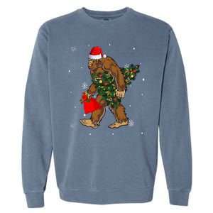 Bigfoot Christmas Holiday Festive Garment-Dyed Sweatshirt