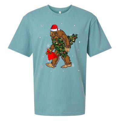 Bigfoot Christmas Holiday Festive Sueded Cloud Jersey T-Shirt