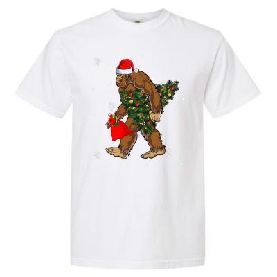 Bigfoot Christmas Holiday Festive Garment-Dyed Heavyweight T-Shirt