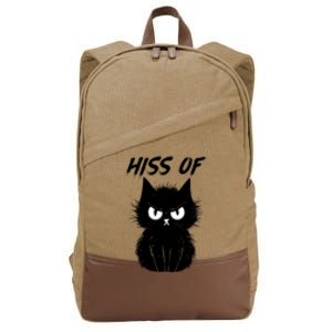 Black Cat Hiss Off For Men Women Meow Cat Gifts Cotton Canvas Backpack