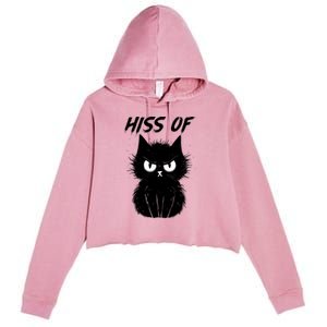 Black Cat Hiss Off For Men Women Meow Cat Gifts Crop Fleece Hoodie