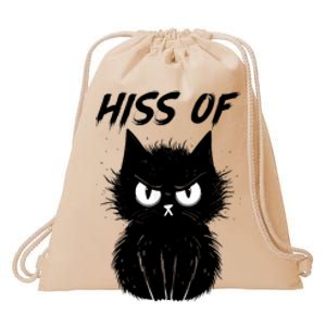 Black Cat Hiss Off For Men Women Meow Cat Gifts Drawstring Bag