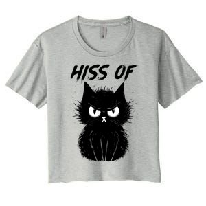 Black Cat Hiss Off For Men Women Meow Cat Gifts Women's Crop Top Tee