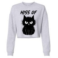 Black Cat Hiss Off For Men Women Meow Cat Gifts Cropped Pullover Crew