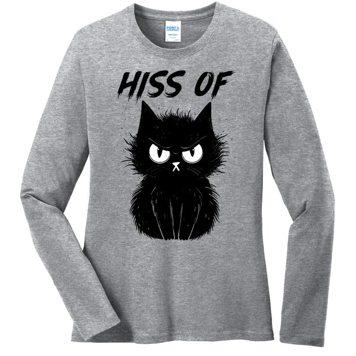 Black Cat Hiss Off For Men Women Meow Cat Gifts Ladies Long Sleeve Shirt