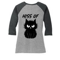 Black Cat Hiss Off For Men Women Meow Cat Gifts Women's Tri-Blend 3/4-Sleeve Raglan Shirt