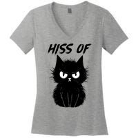 Black Cat Hiss Off For Men Women Meow Cat Gifts Women's V-Neck T-Shirt