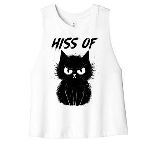 Black Cat Hiss Off For Men Women Meow Cat Gifts Women's Racerback Cropped Tank