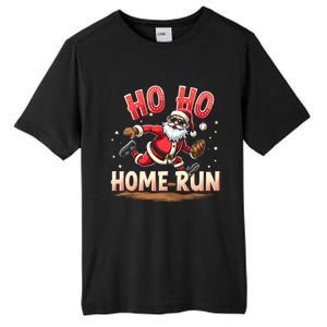 Baseball Christmas Ho Ho Home Run Santa Playing Baseball Gift Tall Fusion ChromaSoft Performance T-Shirt