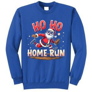 Baseball Christmas Ho Ho Home Run Santa Playing Baseball Gift Sweatshirt