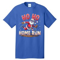 Baseball Christmas Ho Ho Home Run Santa Playing Baseball Gift Tall T-Shirt