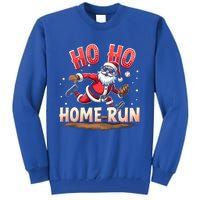 Baseball Christmas Ho Ho Home Run Santa Playing Baseball Gift Tall Sweatshirt