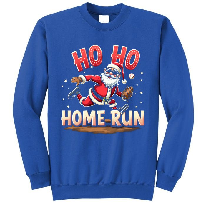 Baseball Christmas Ho Ho Home Run Santa Playing Baseball Gift Tall Sweatshirt