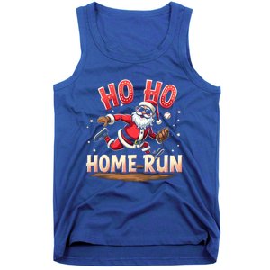 Baseball Christmas Ho Ho Home Run Santa Playing Baseball Gift Tank Top