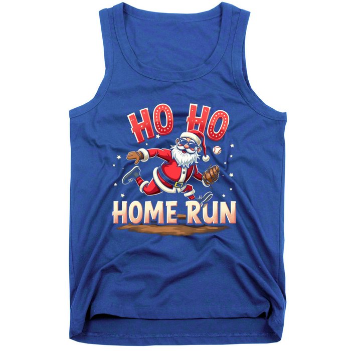 Baseball Christmas Ho Ho Home Run Santa Playing Baseball Gift Tank Top