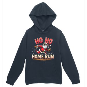 Baseball Christmas Ho Ho Home Run Santa Playing Baseball Gift Urban Pullover Hoodie