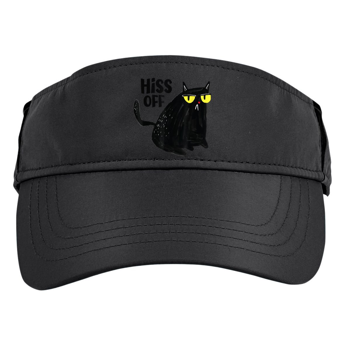 Black Cat Hiss Off Meow Cat Gifts Adult Drive Performance Visor