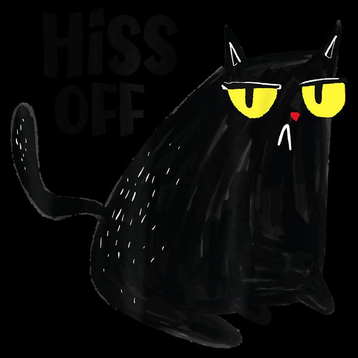 Black Cat Hiss Off Meow Cat Gifts Drawstring Bag